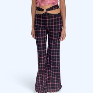 OHS Pink & Black Plaid Flare Pants 🖤💖